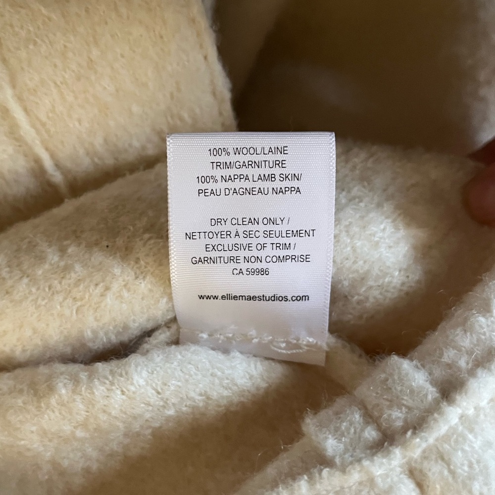 100% Boiled Wool Ellie Mae Nico Jacket Canadian Made Cream Shacket - Picture 12 of 12